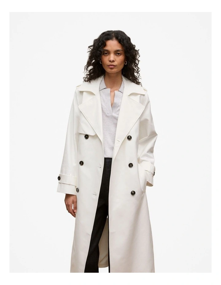 Double Cloth Trench in Marshmallow image 1