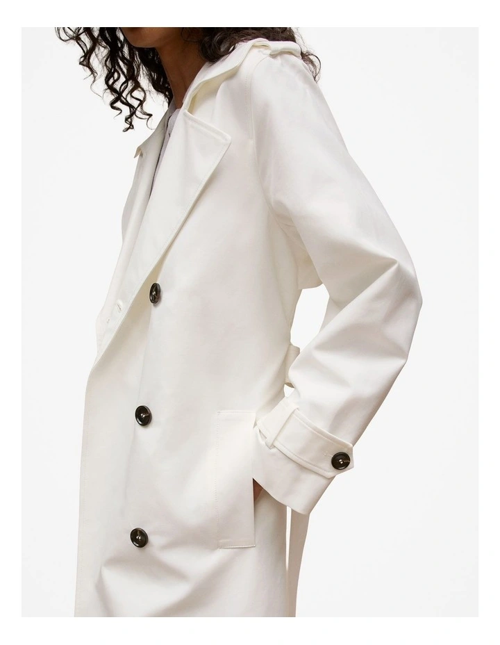 Double Cloth Trench in Marshmallow image 3