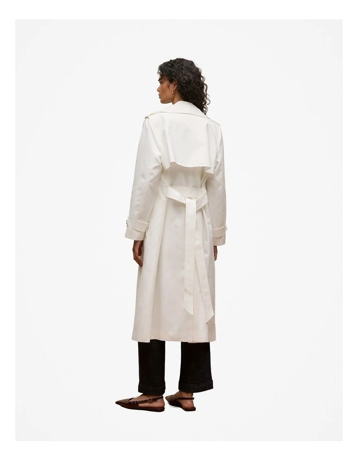Double Cloth Trench in Marshmallow image 5