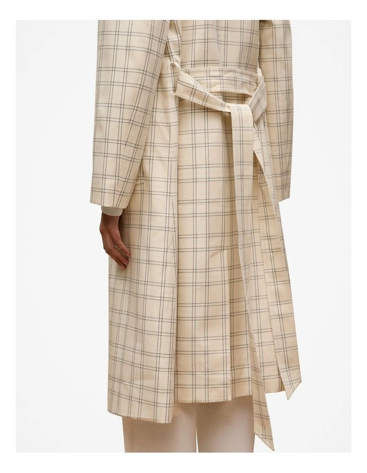 Yarn Dyed Check Trench Coat in Fawn image 4