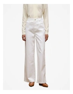 Australian Cotton Blend High Waist Jean in White