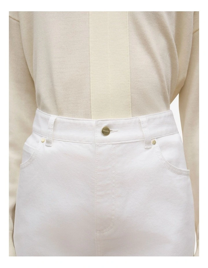 Australian Cotton Blend High Waist Jean in White image 3