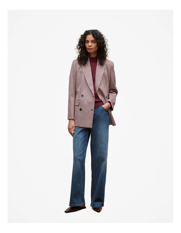 Australian Cotton Blend High Waist Jeans in Mid Blue image 3