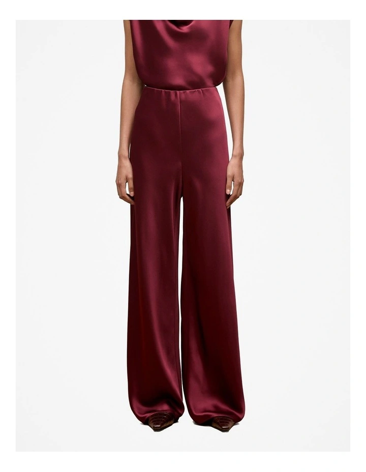 Satin Bias Cut Pant in Auburn image 1