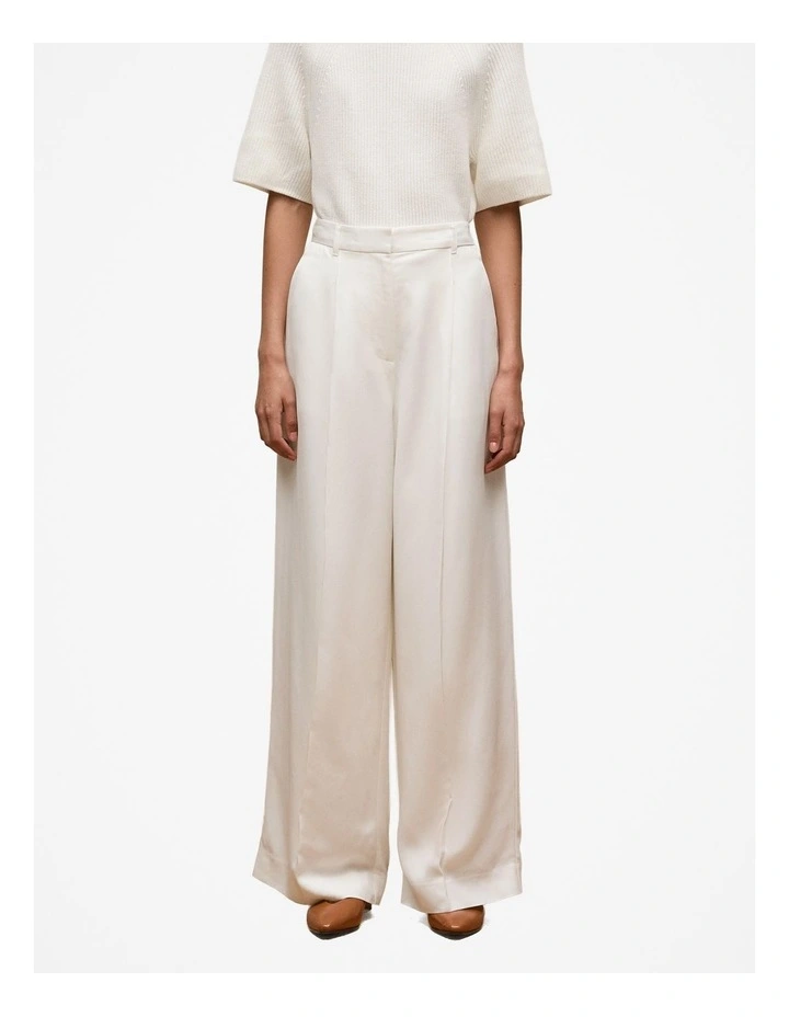 Tailored Wide Leg Pant in White image 2