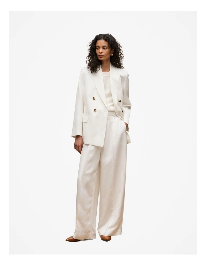 Tailored Wide Leg Pant in White image 3