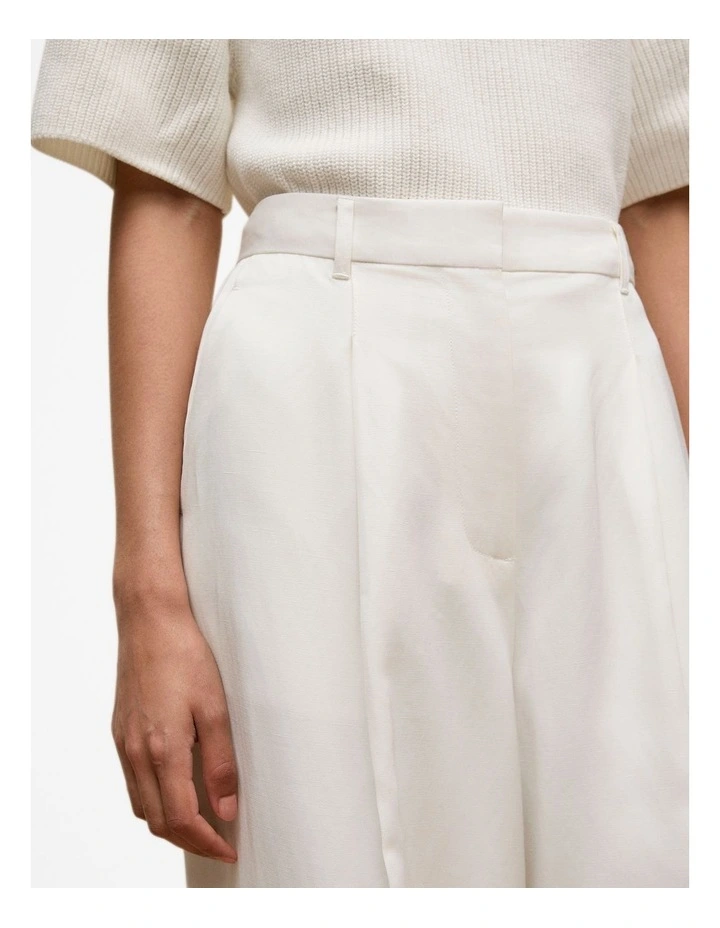 Tailored Wide Leg Pant in White image 4