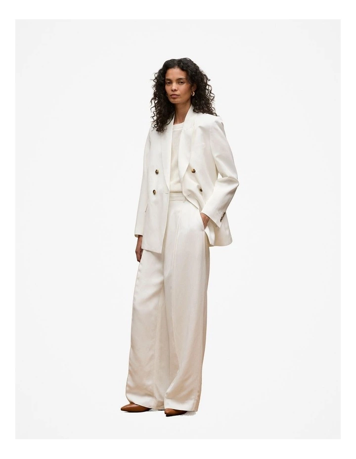 Tailored Wide Leg Pant in White image 5