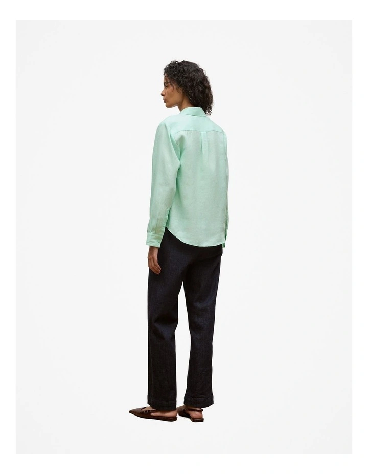 Linen Classic Long Sleeve Shirt in Peppermint image 5