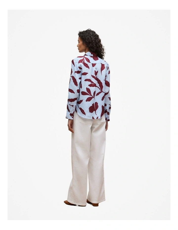 Karra Linen Long Sleeve Shirt in Sky image 4