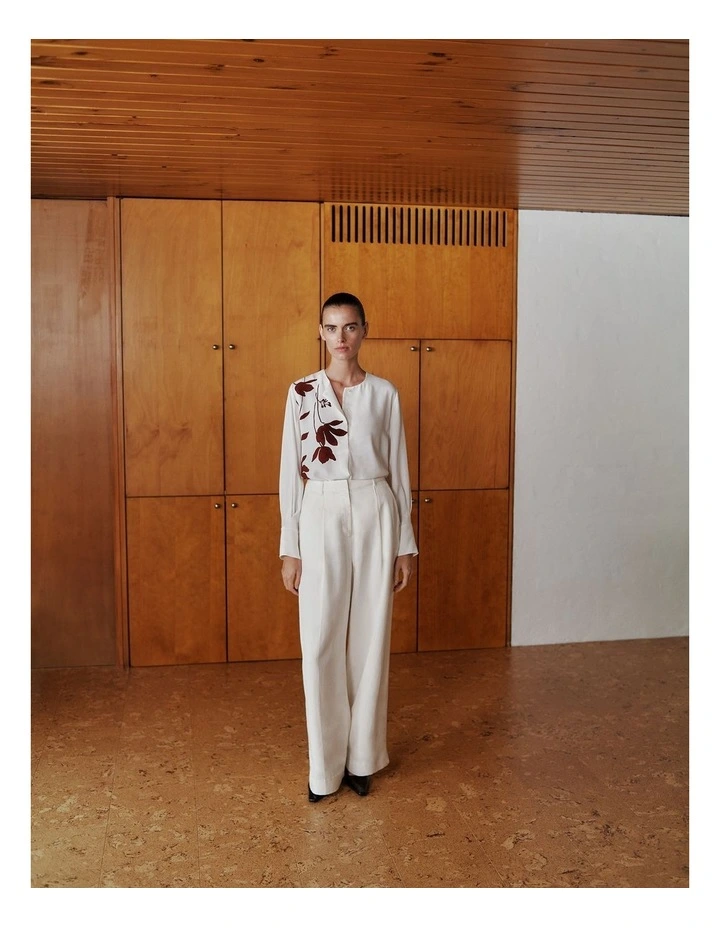 Wren Placement Floral Print Blouse in White image 1