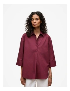 Cotton Poplin Shirt in Auburn