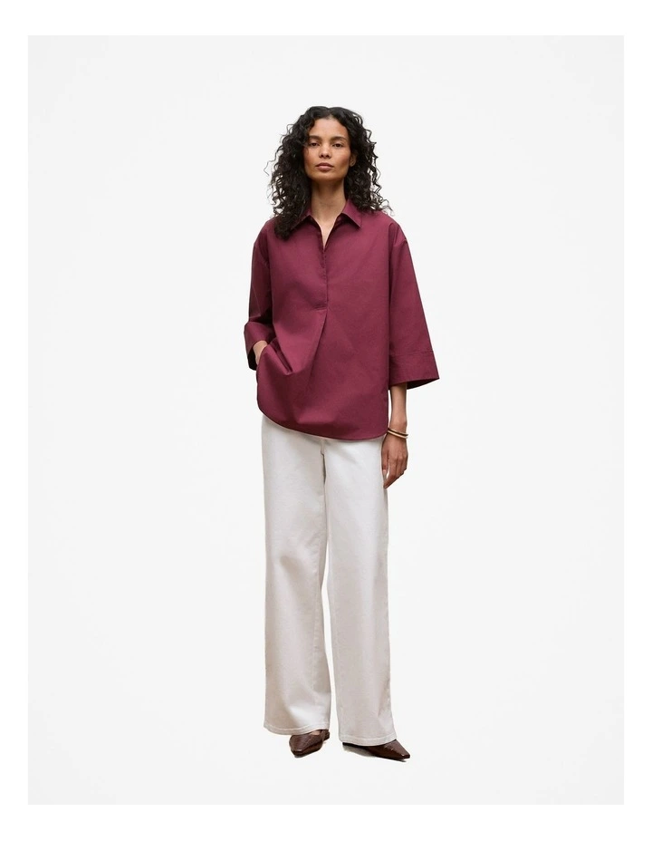 Cotton Poplin Shirt in Auburn image 2