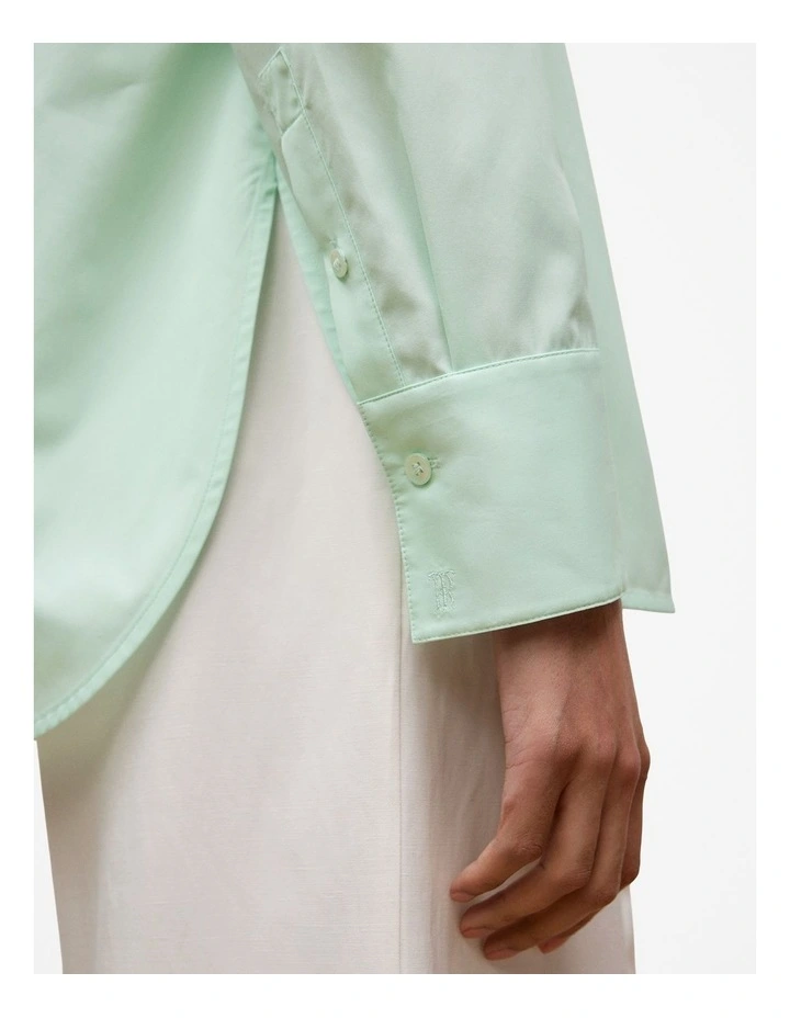 Cotton Poplin Long Sleeve Shirt in Peppermint image 3