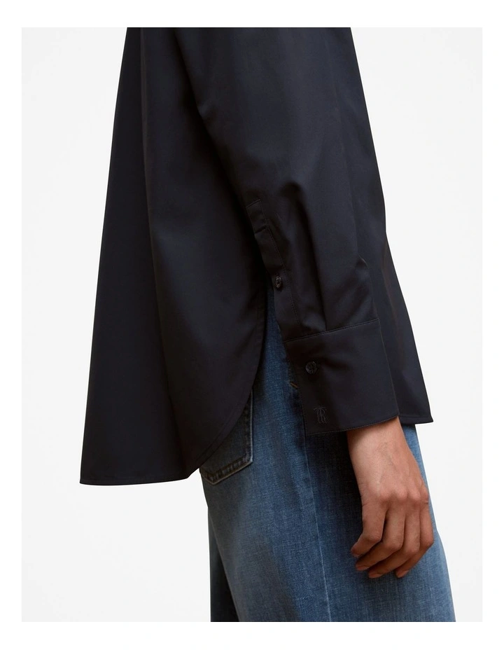 Cotton Poplin Long Sleeve Shirt in Night Sky image 4