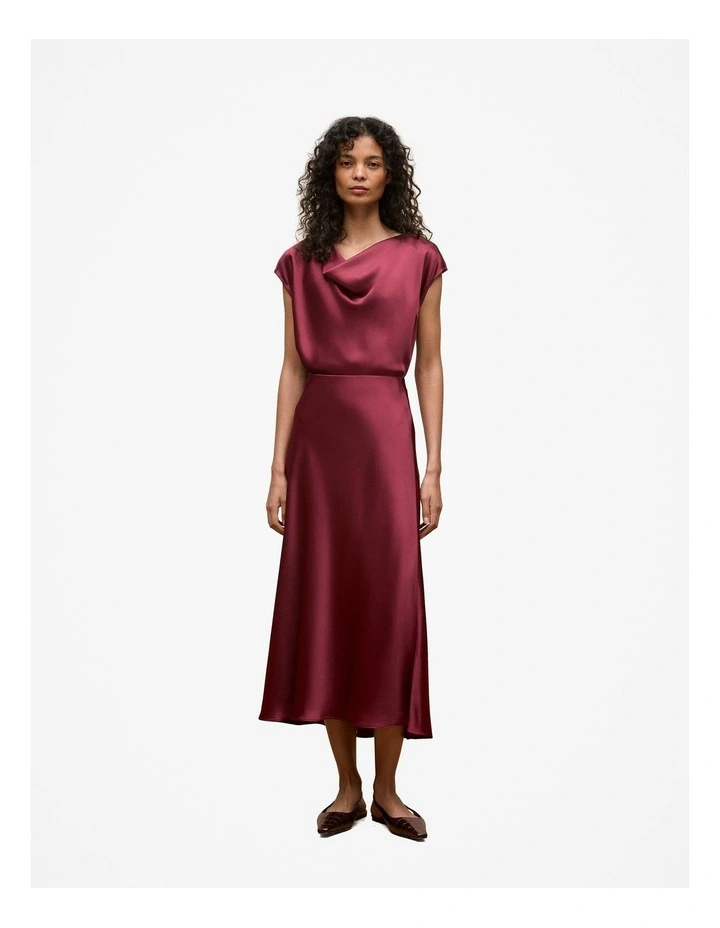 Satin Bias Cut Skirt in Auburn image 3