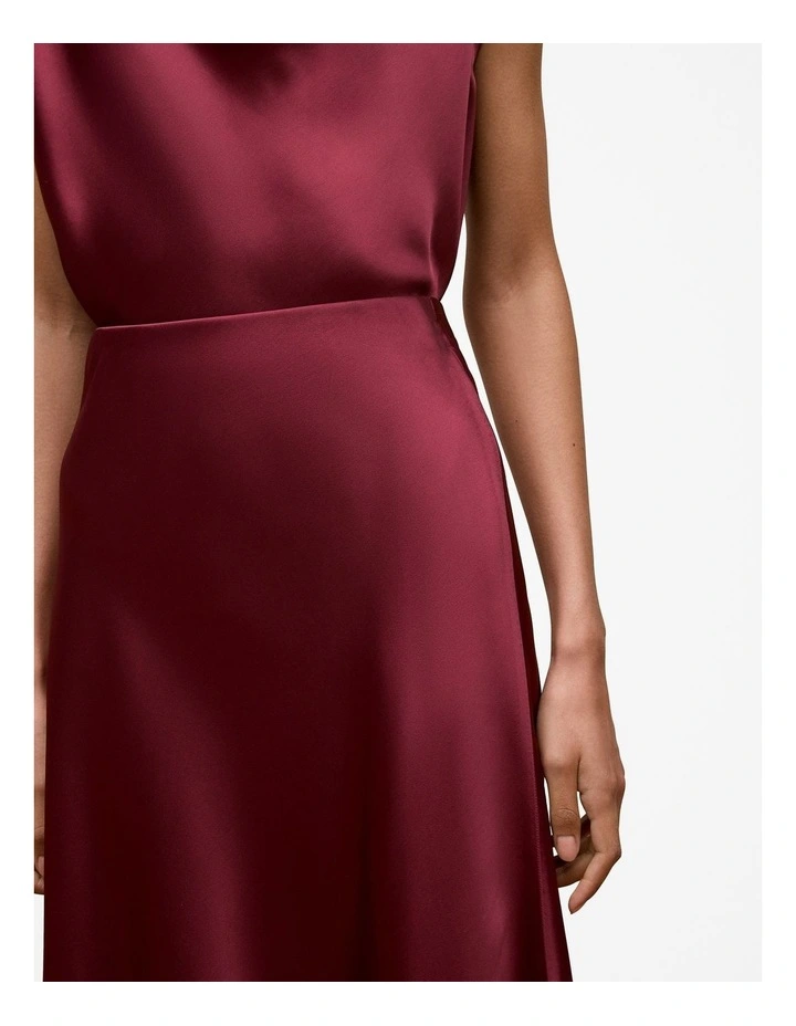 Satin Bias Cut Skirt in Auburn image 4