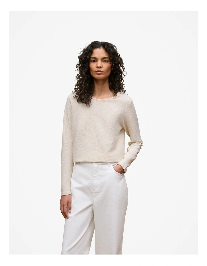 Ottoman Marle Long Sleeve T-shirt in Oatmeal image 1