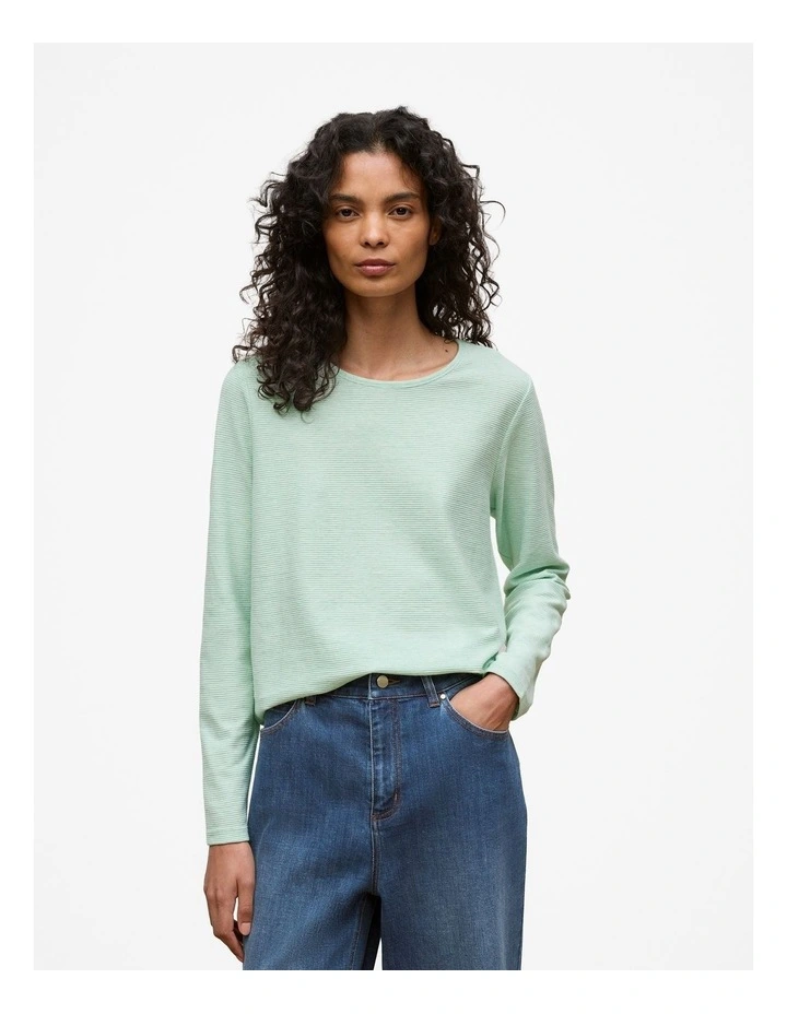 Ottoman Marle Long Sleeve T-shirt in Peppermint image 1