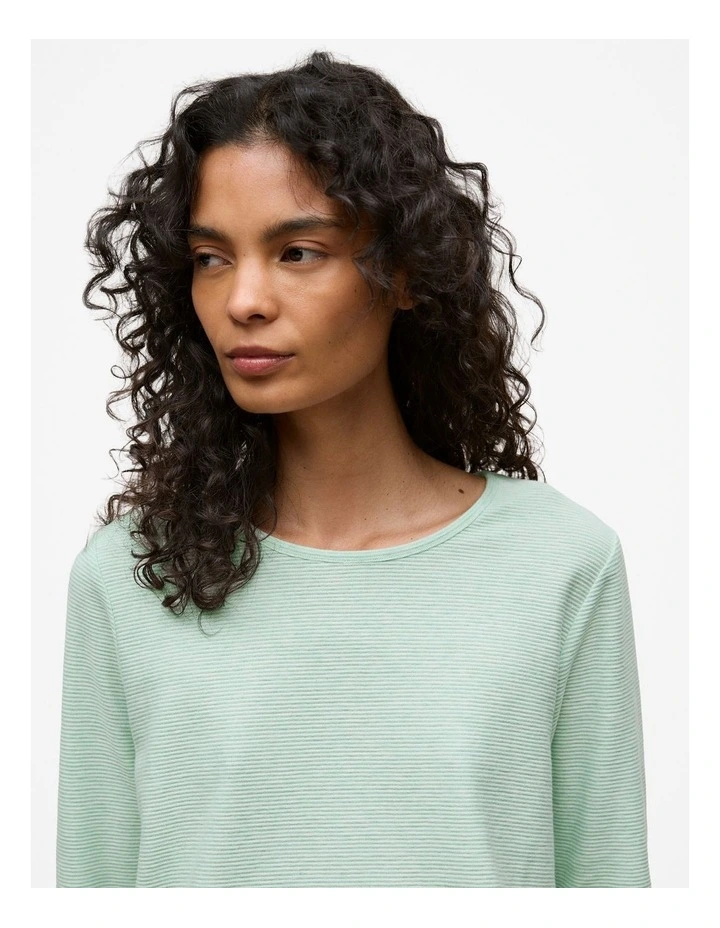 Ottoman Marle Long Sleeve T-shirt in Peppermint image 3