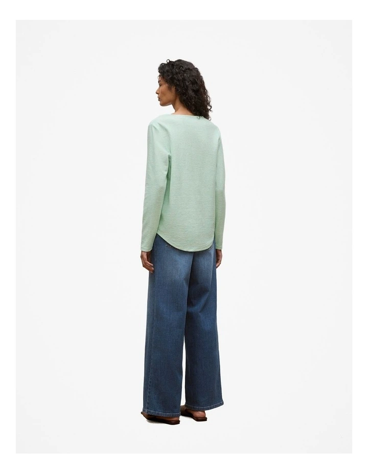 Ottoman Marle Long Sleeve T-shirt in Peppermint image 4