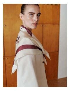 Wren Floral Silk Scarf in White