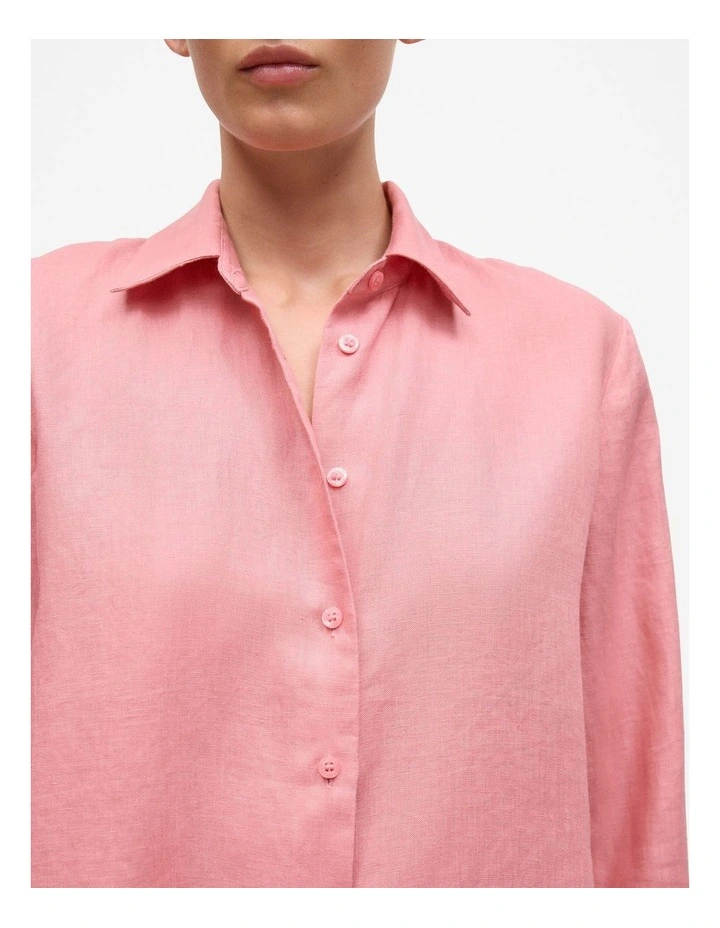 Linen Classic Shirt in Dusty Rose image 3