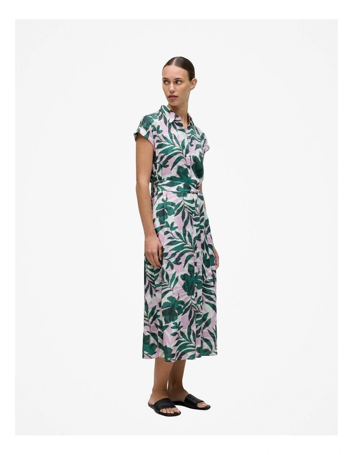 Arbour Cap Sleeve Midi Shirt Dress in True Green image 5