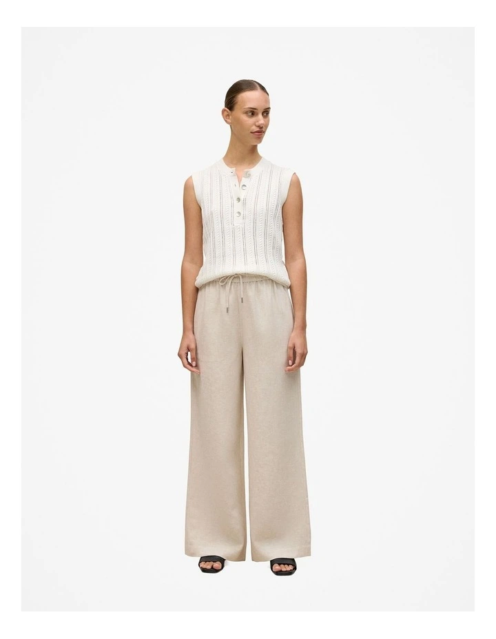 Mercerised Cotton Texture Knit Top in White image 3