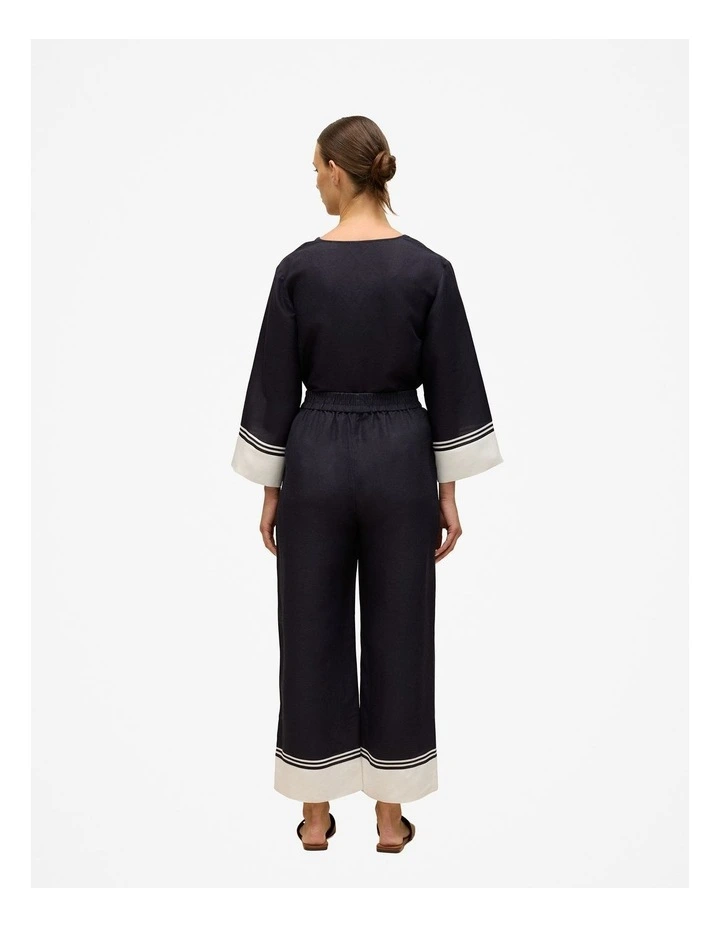 Linen Blend Border Print Pant in Night Sky image 5