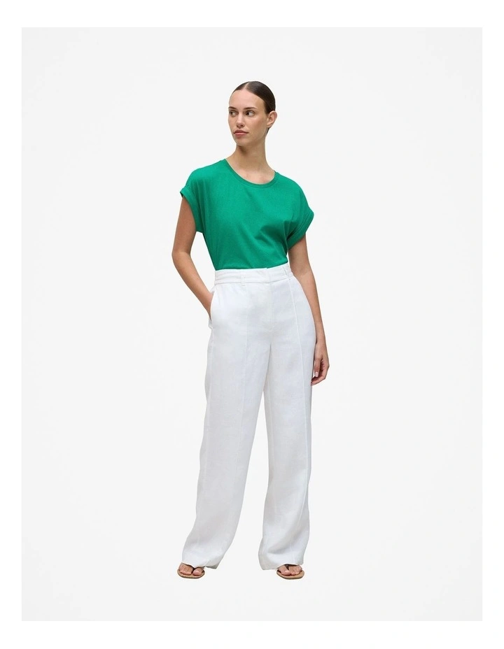 Cotton Cuff Sleeve T-shirt in True Green image 2