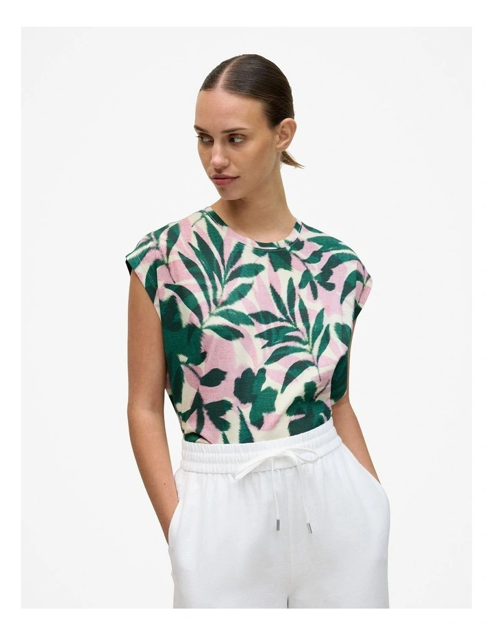 Arbour Linen Cotton Jersey T-shirt in True Green image 1