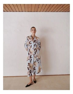 Camellia Shirt Dress in Soft Blue