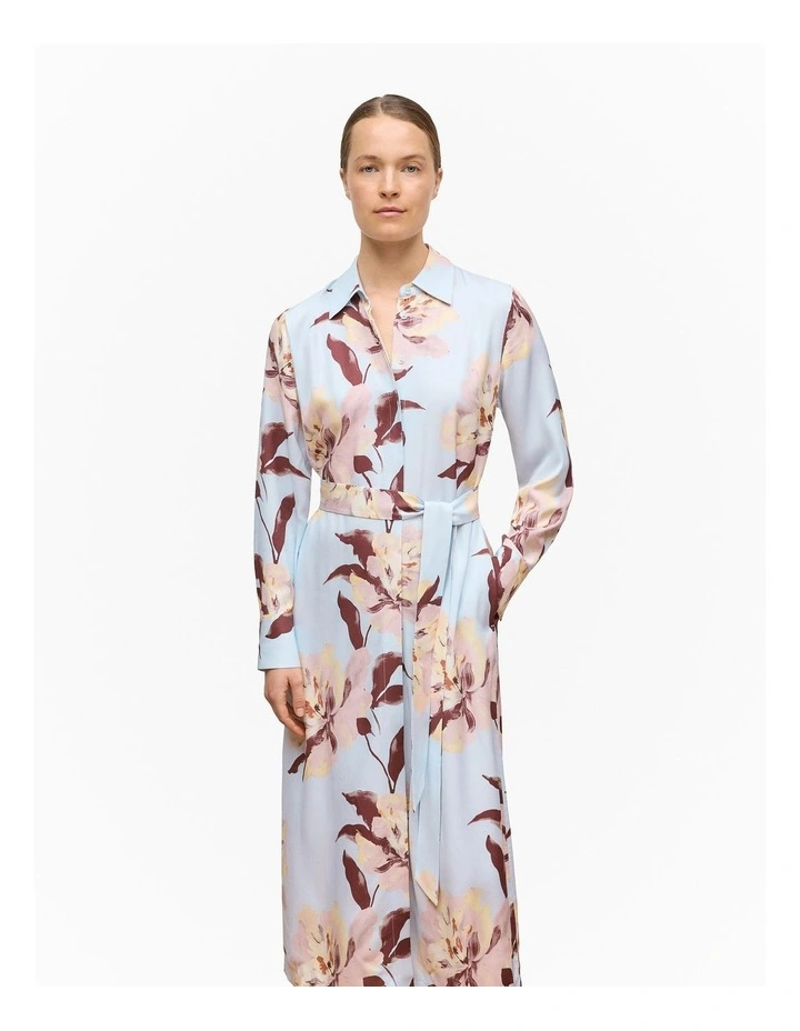 Camellia Shirt Dress in Soft Blue image 2