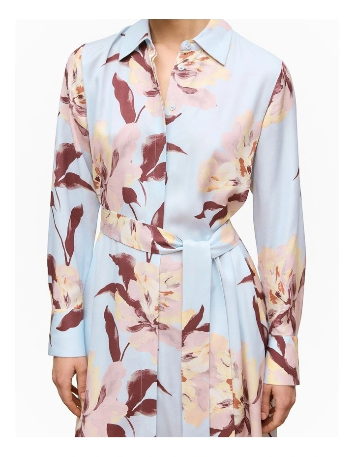 Camellia Shirt Dress in Soft Blue image 4