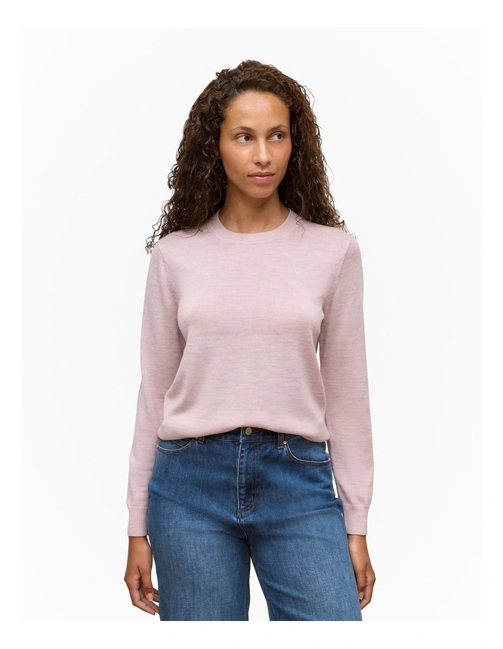 Merino Classic Crew in Pink Rose image 1
