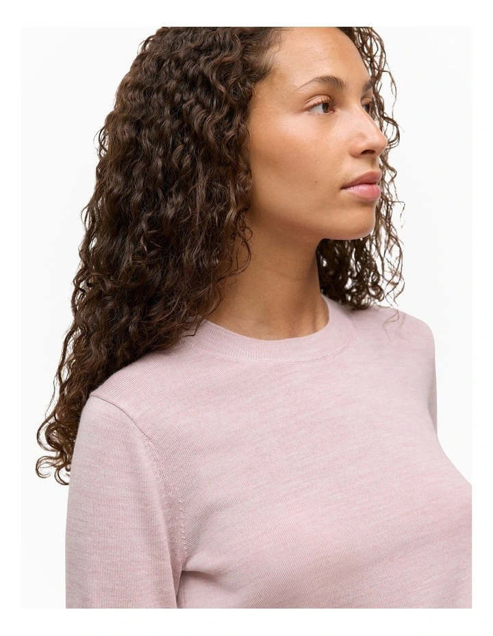 Merino Classic Crew in Pink Rose image 3