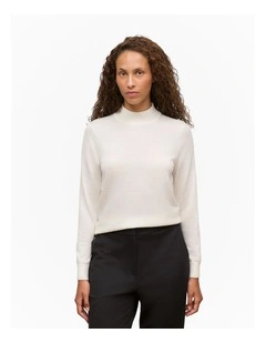 Merino Mock Neck in Ivory