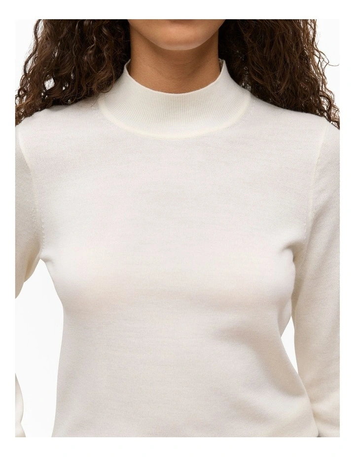 Merino Mock Neck in Ivory image 3
