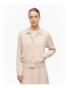 Merino Double Knit Jacket in Oat Marle