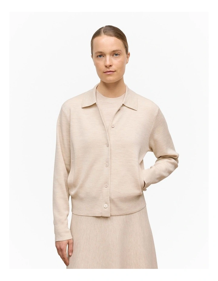 Merino Double Knit Jacket in Oat Marle image 1