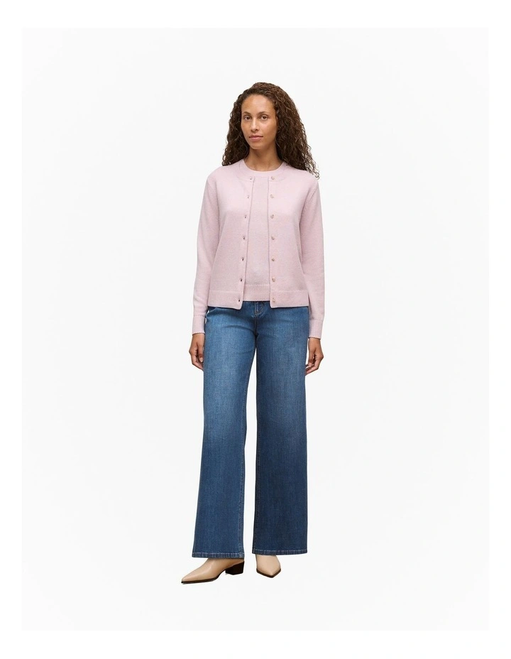 Wool Cashmere T-shirt in Pink Rose image 2