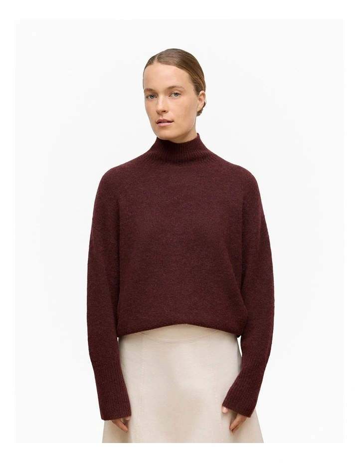 Alpaca Merino Blend Relaxed Mock Neck in Espresso image 1