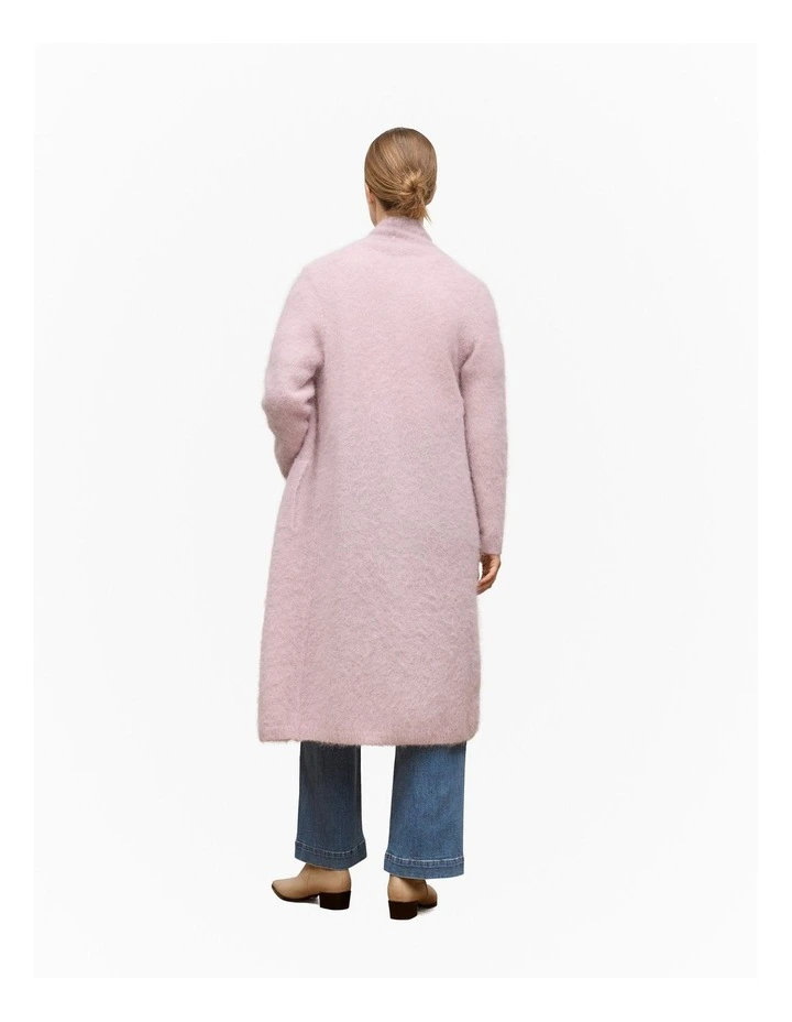 Brushed Alpaca Longline Cardigan in Pink Rose image 6