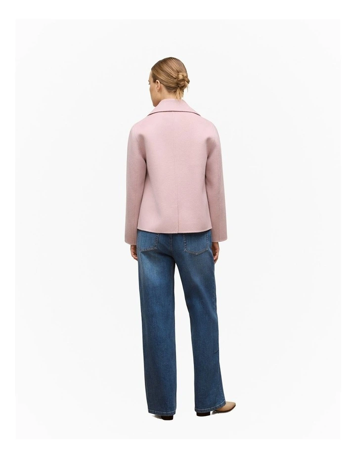 Double Faced Wool Peacoat in Pink Rose image 5