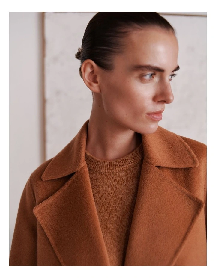 Double Faced Wool Peacoat in Sierra image 2