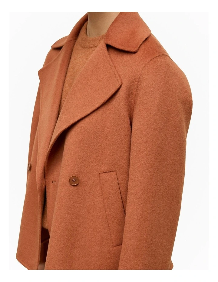 Double Faced Wool Peacoat in Sierra image 4