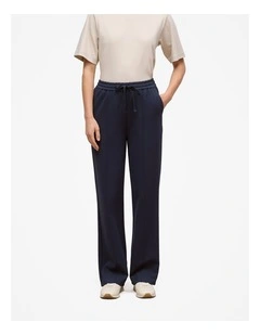 Ponte Pintucked Wide Leg Pant in Night Sky