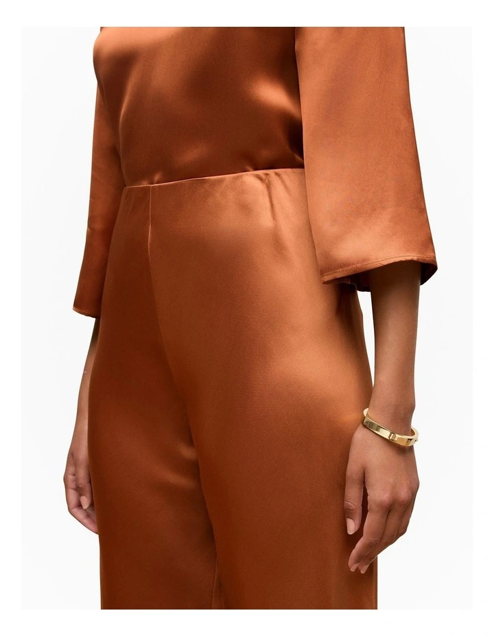 Satin Bias Cut Pant in Sierra image 4