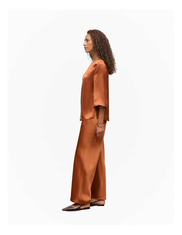Satin Bias Cut Pant in Sierra image 5
